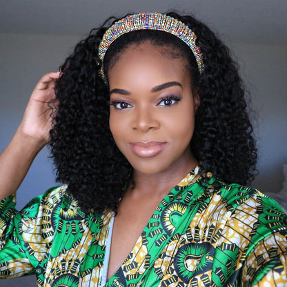 Deep Curly Headband Wig